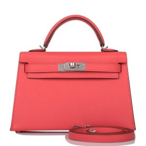 Hermès Kelly 20 Rose Jaipur Verso Epsom Sellier Palladium Hardware