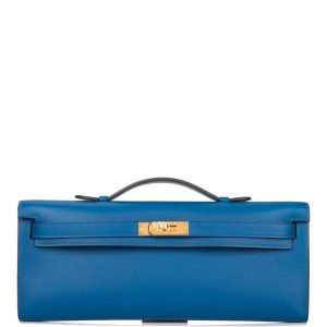 Hermès Kelly Cut Deep Blue Swift Gold Hardware