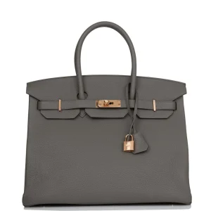Hermès Birkin 35 Etain Togo Rose Gold Hardware