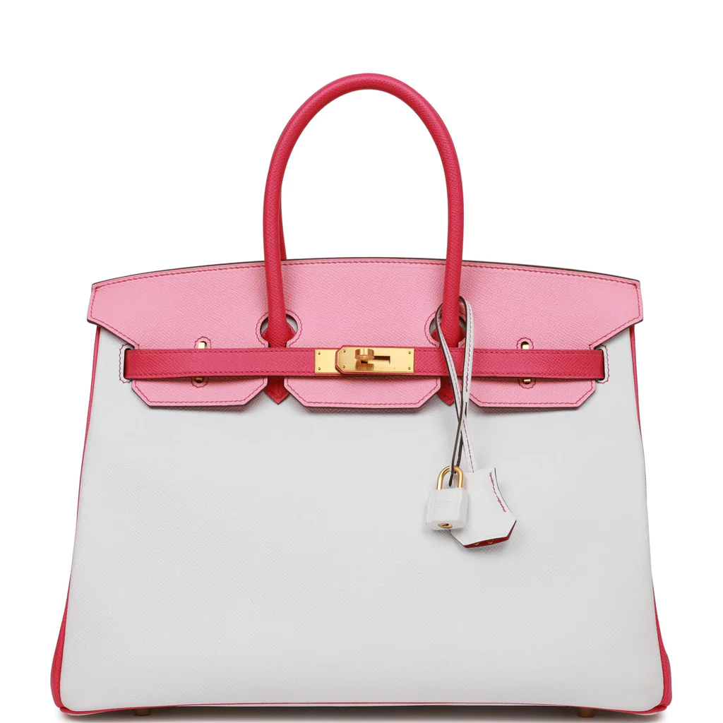 Hermès Rose Tyrien And 5P Bubblegum Pink Epsom Birkin 35 Gold