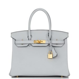 Hermès Birkin 30 Bleu Pale Clemence Gold Hardware