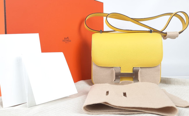 hermes-constance-bag-jaune-de-naples-with-box