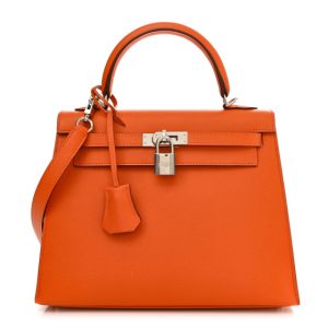 Hermès Kelly 25 Orange Field Epsom