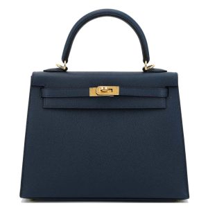 Hermès Kelly 25 Blue de Prusse  7P Epsom