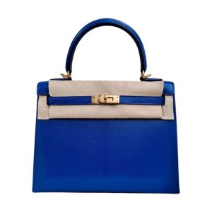 Hermès Kelly 25 Bleu Royale 08 Chèvre Chamkila