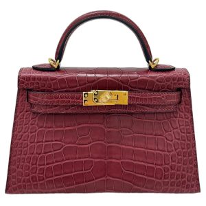 Hermès Kelly 20 Rouge Grenat K1 Alligator Matt