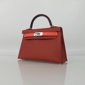 Hermès Kelly Tricolor & Verso & Sellier 20 Rose Texas 0E, Rouge Sellier 0G, Rouge Venitienne 5Q Epsom U