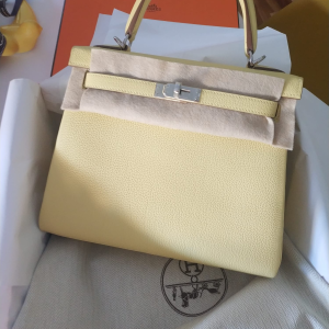 Hermès Kelly  25 Jaune Poussin 1Z Togo B