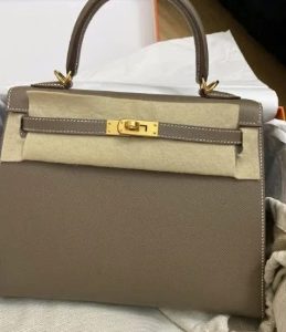 Hermès Kelly Sellier 25 Etoupe  18 Epsom B