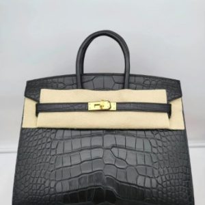 Hermès Birkin Sellier 25 Black 89 Alligator Matt 2023 B