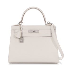 Hermès Kelly Sellier 28 Gris Pale M4 Epsom B