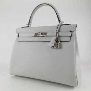 Hermès Kelly  32 Blue Pale 5A Clemence B