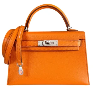 Hermès Kelly Verso 20 Orange H 93 Chevre Myzore 2020 Y