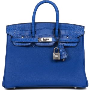 Hermès Birkin Touch 25 Blue Royale 08 Alligator Matt, Togo 2022 U