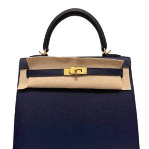 Hermès Kelly Sellier 25 Navy 7U Epsom W