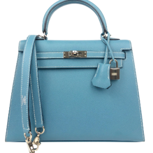 Hermès Kelly Sellier 25 Blue Jean  75 Epsom W