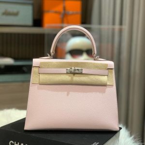 Hermès Kelly Sellier 25 Mauve Pale 09 Epsom W
