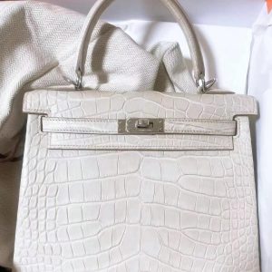 Hermès Kelly  25 Beton 8L Alligator Matt B