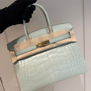 Hermès Birkin  30 Vert d'eau 6J Alligator Matt 2024