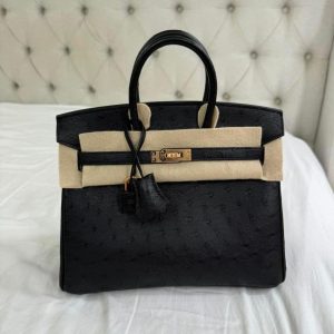 Hermès Birkin  25 Black 89 Ostrich Z
