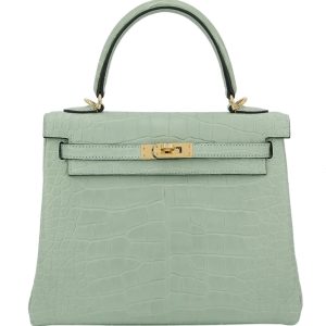 Hermès Kelly  25 Vert d'eau 6J Alligator Matt W