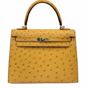 Hermès Kelly  25 Gold 37 Ostrich Y