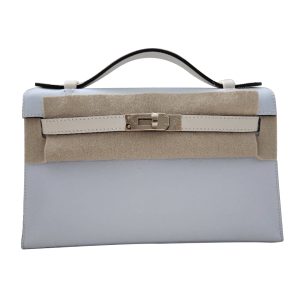 Hermès Kelly Pochette Blue Brume T0, Nata I2 Swift 2023 B