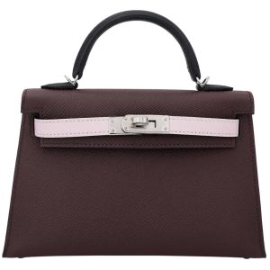Hermès Kelly Tricolor & Sellier 20 Black 89, Mauve Pale 09, Rouge Sellier 0G Epsom 2023 U