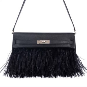 Hermès Kelly Elan Feather Black 89 Chèvre Chamkila 2024 W