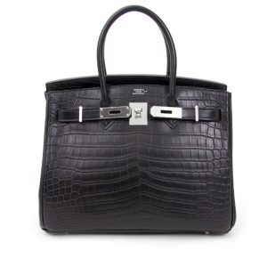 Hermès Birkin  30 Black 89 Niloticus Crocodile Matt 2009 M