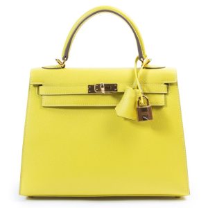Hermès Kelly Sellier 25 Lime 9R Epsom 2019 D