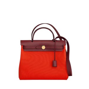 Hermès Herbag  31 Orange Mecano, Rouge H 55 Vache Hunter, Toile 2024 W