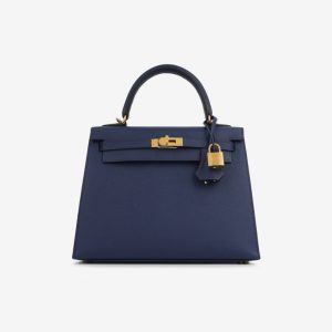 Hermès Kelly Sellier 25 Navy 7U Epsom 2024 W