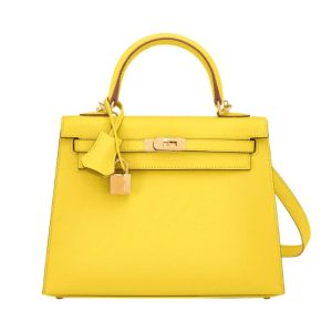 Hermès Kelly Sellier 25 Lime 9R Epsom 2020 Y