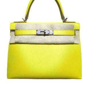 Hermès Kelly Sellier 28 Lime 9R Epsom 2019 D