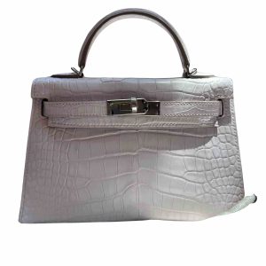 Hermès Kelly  20 Mauve Pale 09 Boreal Satine Matte Alligator 2024 W