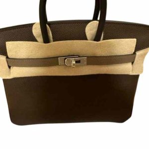 Hermès Birkin Tricolor 25 Black 89, Ecorce  4C, Etoupe  18 Epsom 2024 W