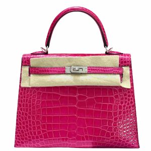 Hermès Kelly  25 Rose Mexico 0D Alligator Shiny 2021 Z