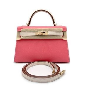 Hermès Kelly Bicolor & HSS & Sellier 20 Craie  10, Rose Azalee 8W Epsom 2022 U