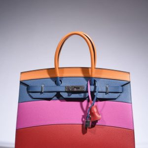 Hermès Birkin Rainbow Sunset 35 Apricot I9, Blue Agate R2, Magnolia 9I, Rouge Casaque Q5 Epsom 2020 Y