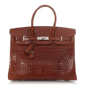 Hermès Birkin  35 Miel 33 Porosus Crocodile Shiny 2010 N