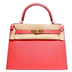 Hermès Kelly Sellier 28 Rose Jaipur T5 Epsom 2017 A