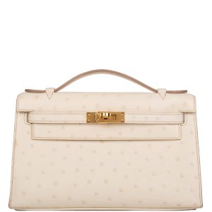 Hermès Kelly Pochette Beton 8L Ostrich 2023 B