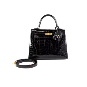 Hermès Kelly  25 Black 89 Niloticus Crocodile Shiny 2018 C