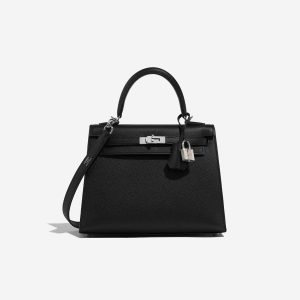 Hermès Kelly Sellier 25 Black 89 Epsom 2019 D