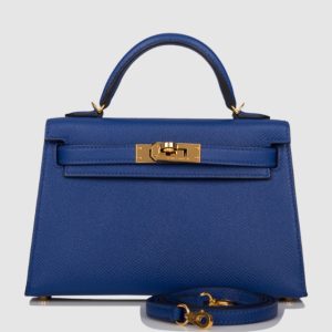 Hermès Kelly Sellier 20 Blue Electric 7T Epsom 2018 C