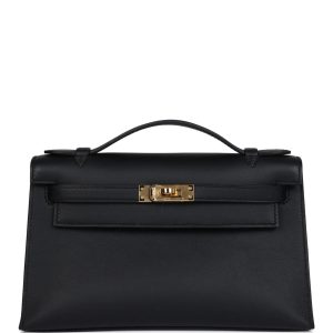 Hermès Kelly Pochette Black 89 Swift 2024 W