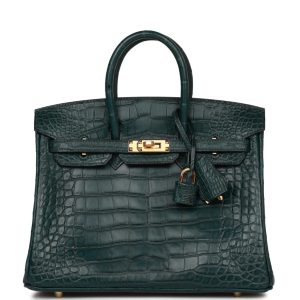 Hermès Birkin  25 Vert Cypres 6O Alligator Matt 2021 Z