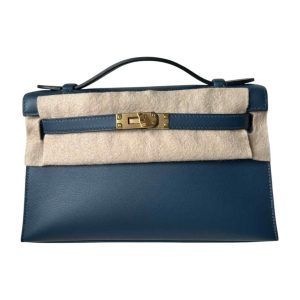 Hermès Kelly Pochette Blue de Prusse  7P Swift 2024 W