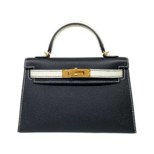 Hermès Kelly Sellier & Bicolor 20 Black 89, Craie  10 Epsom 2024 B